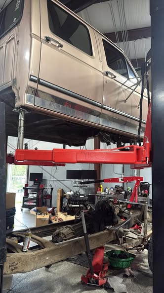 Truck on lift at Gearhaven